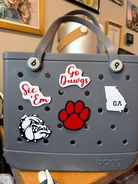 Lot of 5 Slightly Imperfect Georgia Bulldogs themed Bogg Bag charms